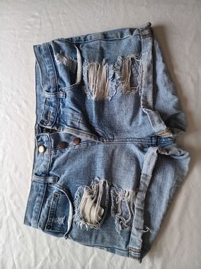 Forever 21 Light Blue Distressed Denim Jean Shorts